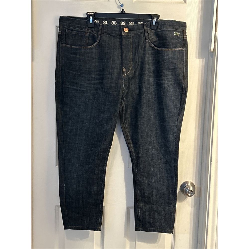 Lacoste Men's Fulton Earnest Sewn Button Fly Jeans size 40x24 Kyrre.06 Dark Wash
